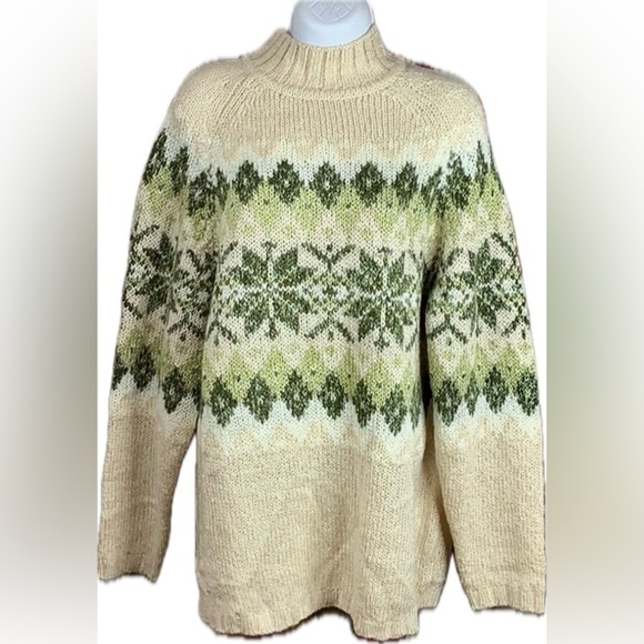 Fashion Bug 18 20 1X Sweater Alpine Ski Style Top Blouse Knit Mock Turtleneck - Picture 1 of 7